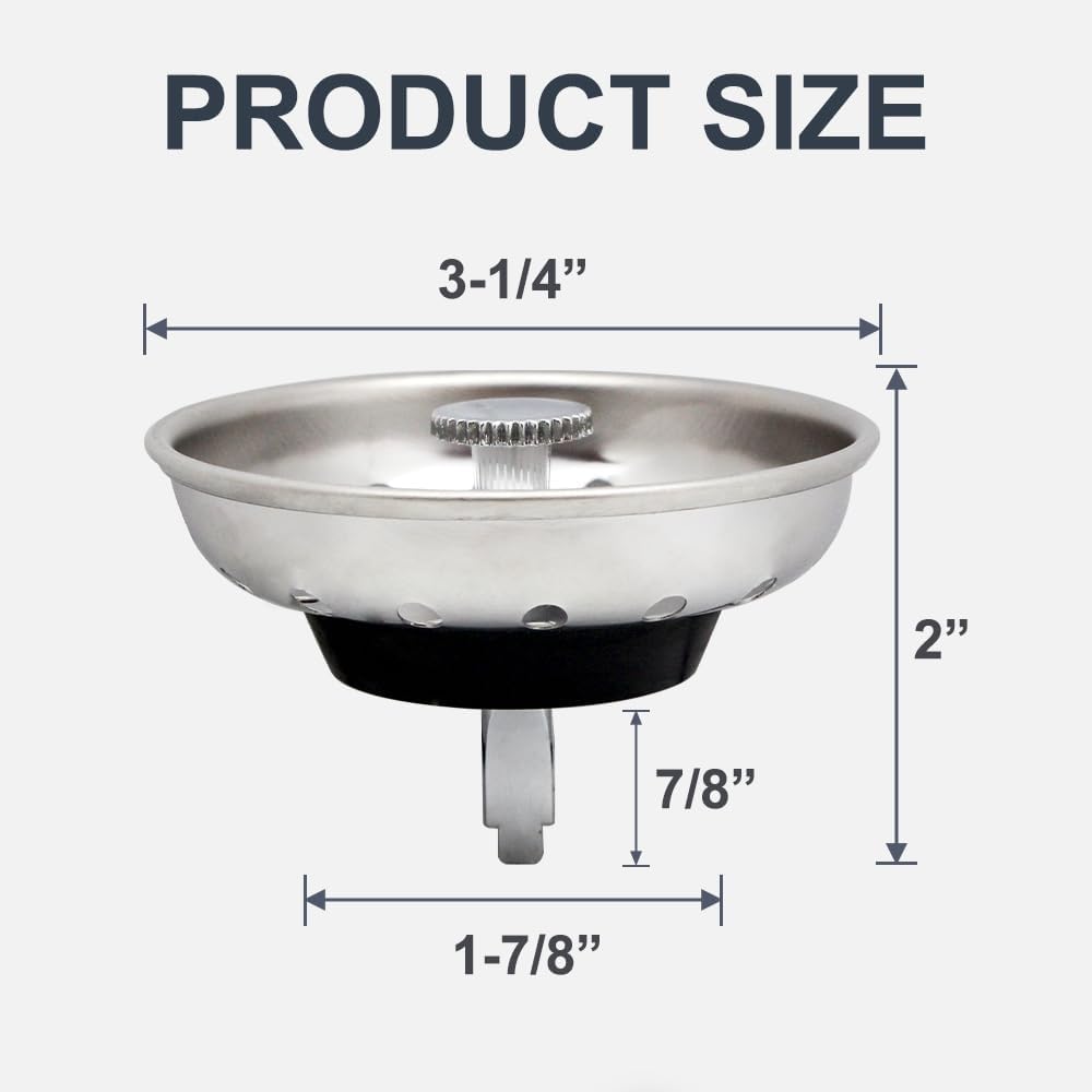 ZM Kitchen Sink Basket Strainer with Stopper, 3-1/2” Drain