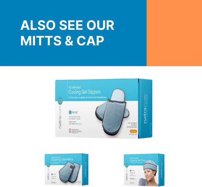 NatraCure Cooling Gel Slippers - May Help Reduce Neuropathy Pain, Nail-loss, Foot Pain, Toe Pain, Numbness, Tingling, Pins-and-Needles, or Burning in Toes as Chemo Treatment Side Effects