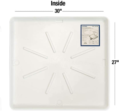 Eastman Washing Machine Drain Pan, 30 Inch x 32 Inch OD, Plastic Tray, White, 52525