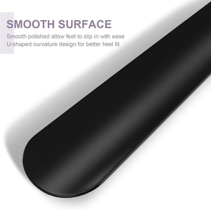 16.5 Inch Long Handle Shoe Horn for Seniors Men Women Kids, Metal Shoe Horns for Boots