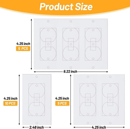 20Pcs Wall Insulation Outlet Insulators Sealers,Electrical Outlet Insulation Pads for Wall, Light, Switch Socket, White