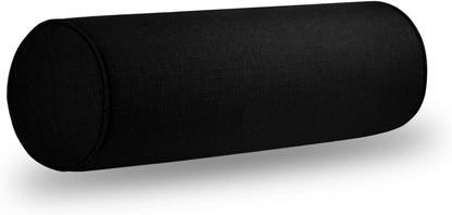 Tinbolunce Neck Roll Pillowcases with Zipper - Full Moon Bolster/Round Cylinder Pillow Case Cover for Bedroom, Living Room, Sofa - Solid Color Cervical Throw Pillow Covers