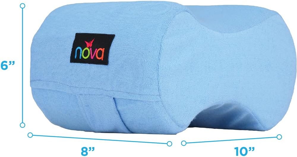 NOVA Leg Spacer Knee Pillow – Orthopedic Foam Knee Support Cushion for Side Sleepers, Pressure Relief for Hips, Legs & Lower Back, Standard Size, Soft Terry Cloth Removable Washable Cover