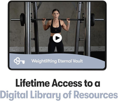 The Weightlifting Transformation Gym Buddy Journal by Habit Nest. 12-Week Trainer & Progress Tracker. Requires Full Gym Equipment. 65 Video Guided Workouts with Sets, Reps & Tracking Space.