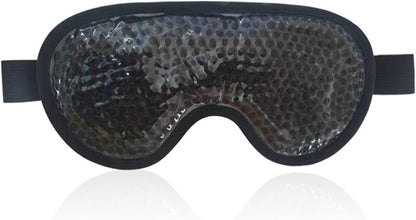 Plush Cooling Eye Mask with PVC Gel Beads, Cold & Hot Compress Sleep Mask with Blackout Design, Reusable Ice Bead Mask for Headache, Migraines Relief & Puffy Eyes(Grey)