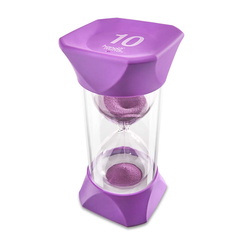 hand2mind Orange Jumbo Sand Timers, 5 Minute Sand Timer, Hourglass Sand Timer with Soft Rubber End Caps Offers Quiet Pausing, Classroom Sand Timers for Kids, Teeth Brushing and Game Timer (Set of 1)
