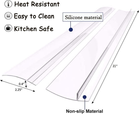 Silicone Gap Covers, (2 PCS) Silicone Stove Gap(21 Inches, Semi Clear)