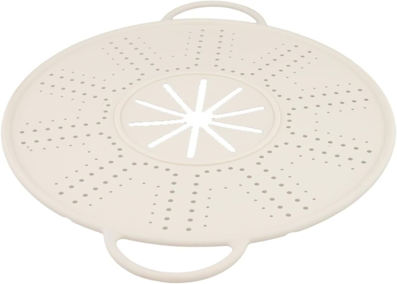 Silicone Spill Stopper Lid For Pots And Pans, Heat Resistant Anti-Spill Cover With Steam Vent And Handles, Dishwasher Safe Kitchen Pot Holder For Home Cooking(white)