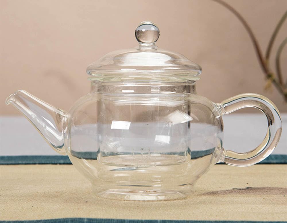Small Tea Pot,Glass Teapot with Infuser, Tea Kettle for Loose Tea,8 Oz