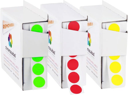 Removable Green Dot Stickers, 1/2 Inch, 1000/Box | Inventory Circle Labels with Removable Adhesive for Offices, Classrooms, Food Service, and Medical Settings. Made in USA