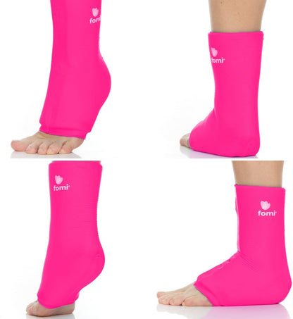 FOMI Hot Cold Ankle Foot Gel Ice Pack Wrap | 2 Pack | Premium Comfort 360 Degree Solid Gel Cooling Compression for Plantar Fasciitis, Heel Spurs, Achilles, Tendonitis, Sore Feet, Gout