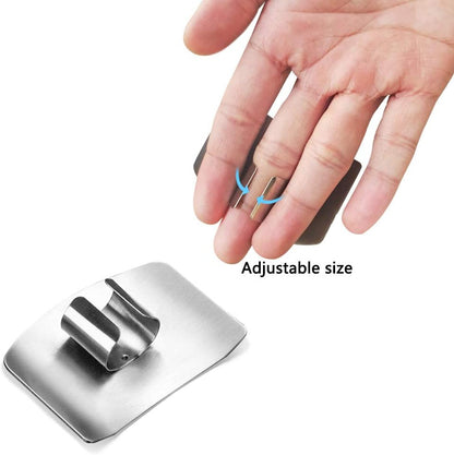 SourceTon Stainless Steel Finger Guard (5-Pack) - Adjustable Kitchen Safety Protector for Vegetable, Fruit & Meat Cutting