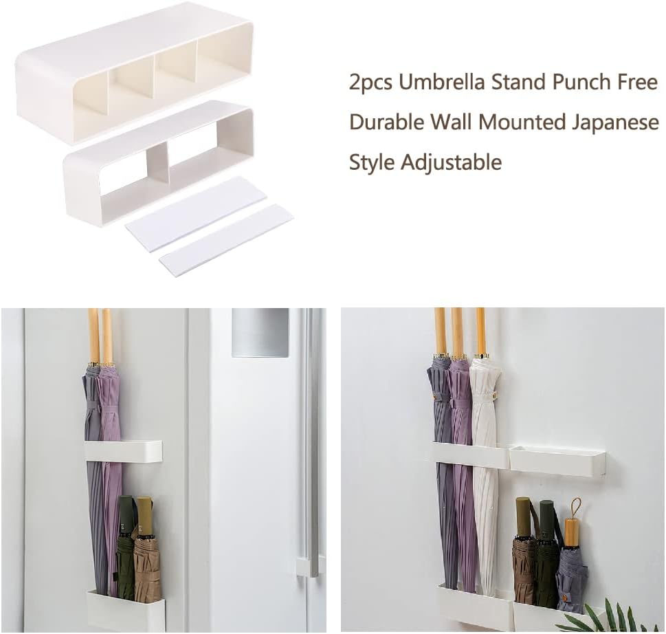 Umbrella Stands for Entryway, Umbrella Rack Stand Holder with Drip Tray, Height Adjustment Space Saving Organizer for Hotel Hallway Home Office(COLOR:White)