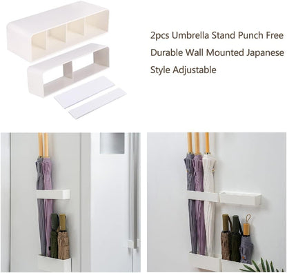 Umbrella Stands for Entryway, Umbrella Rack Stand Holder with Drip Tray, Height Adjustment Space Saving Organizer for Hotel Hallway Home Office(COLOR:White)