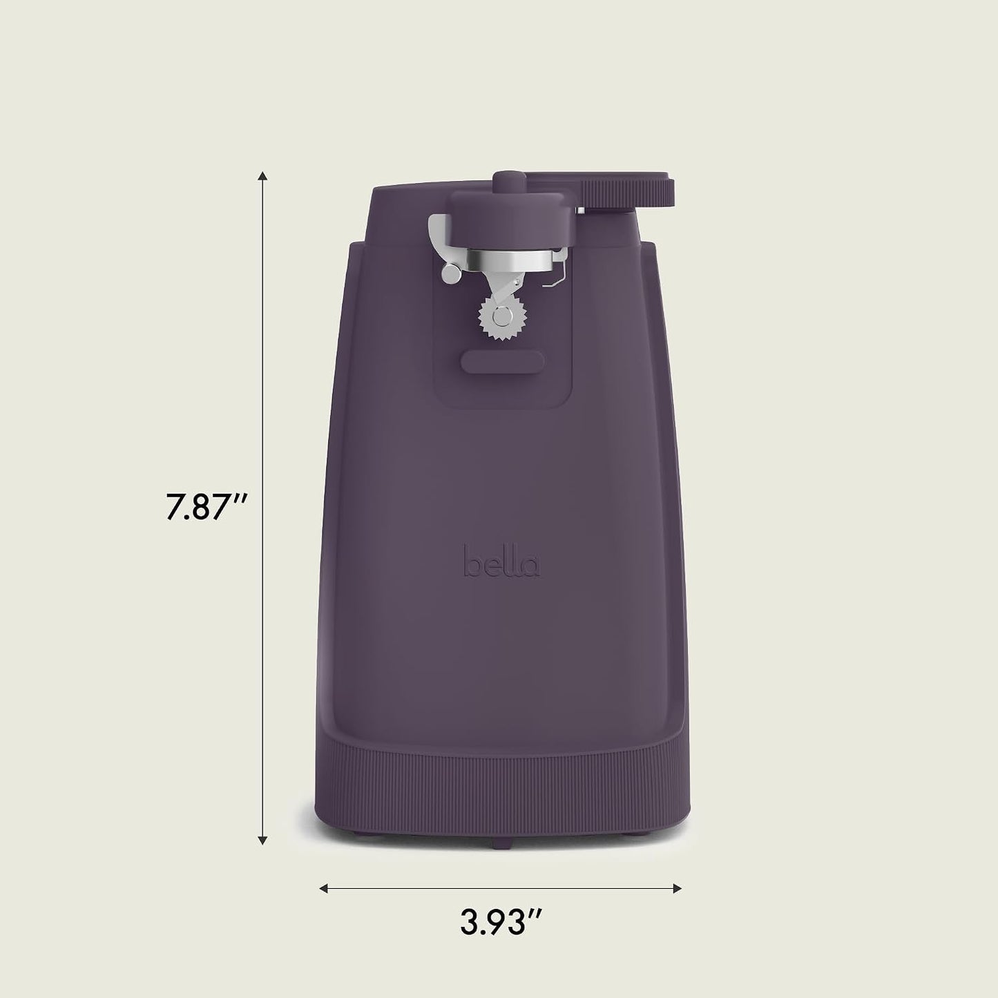 bella Automatic Can Opener, Hands Free, Battery Operated, Cordless, Stainless steel blade to open any Size Can with Magnet to Safely Remove Lid, Seamless Opening Decreases Sharp Edges, Slate
