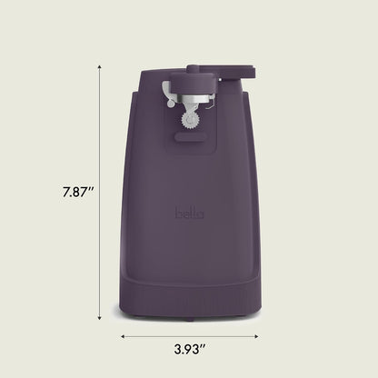 bella Automatic Can Opener, Hands Free, Battery Operated, Cordless, Stainless steel blade to open any Size Can with Magnet to Safely Remove Lid, Seamless Opening Decreases Sharp Edges, Slate