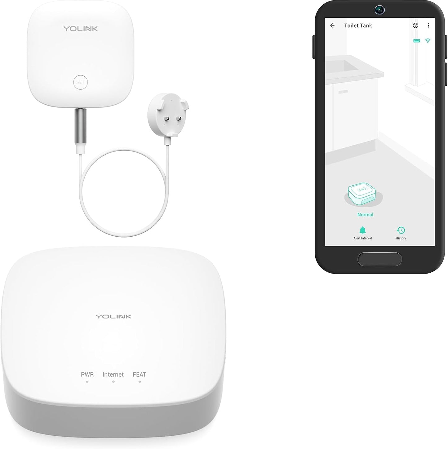 YoLink LoRa Smart Water Level Monitoring Sensor, Wireless Battery-Powered Float Switch Alarm, Sump Pump Alarm, AC Condensate Overflow, Tank Level, Toilet Leak Sensor, 105dB Siren, YoLink Hub Required