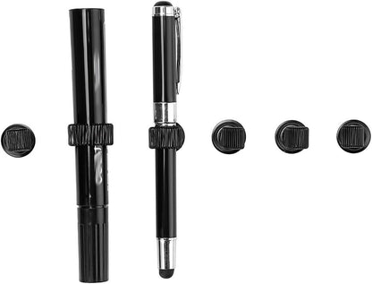 BTSKY 8 Pack Stainless Steel Pen Holder Clips - Magnetic Pen Clip Holder Fit Any Size Pens - Push pins for Refrigerator, Whiteboard, Erase Board, Bulletion Board, Map - Black