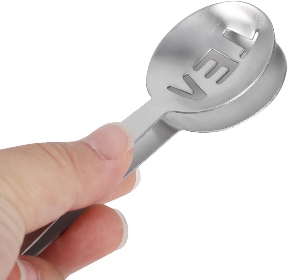 Tea Bag Squeezer,12cm Stainless Steel Tea Bag Holder,Tea Bag Tong Tea Bag Spoon Tea Bag Strainer Clip for Home Kitchen