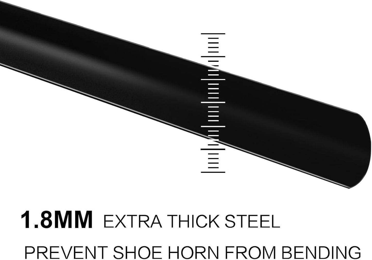 31.5inch Extra Long Handled Metal Shoe Horn,Extra Long Stainless Steel Shoe Spoon for Back Pain,Steel Shoehorn For Boots,Shoehorn for Elderly, Senior, Children, Pregnant Women-Black & Heavy Duty