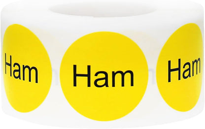 Yellow with Black Carnitas Circle Dot Adhesive Stickers, 1 Inch Round Labels, 500 Total Stickers