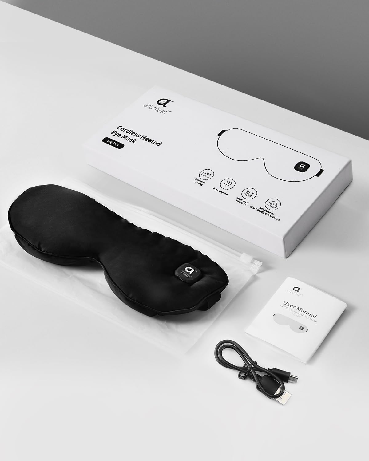 arboleaf Heated Eye Mask, Cordless Rechargeable Warm Eye Compress