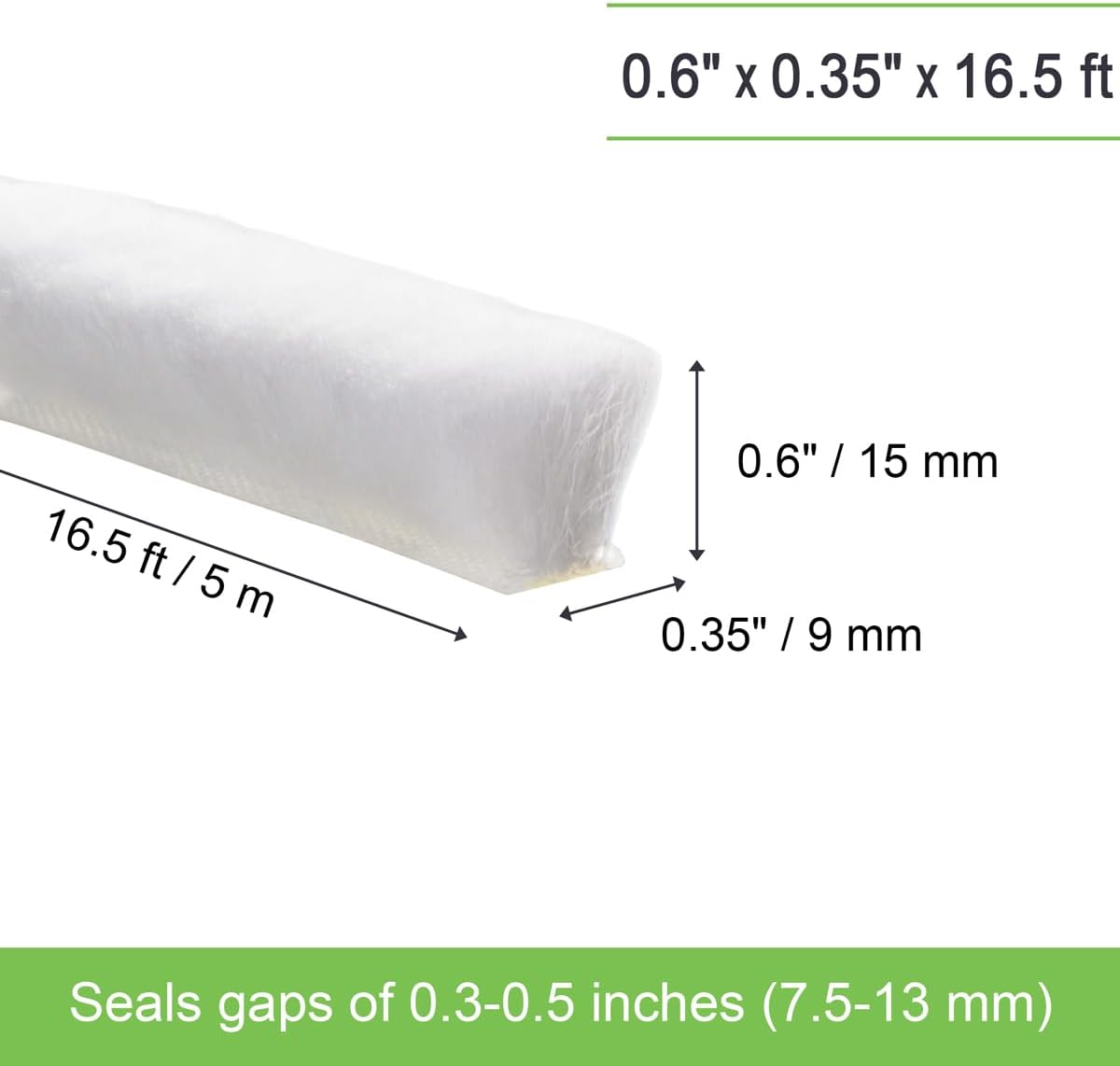 Self-Adhesive Weather Stripping Seal for Doors & Windows – Soundproof Insulation Gap Filler for Sliding, Exterior, Front, and Jamb Frames – 0.2" x 0.35" x 16.5 ft, Gray