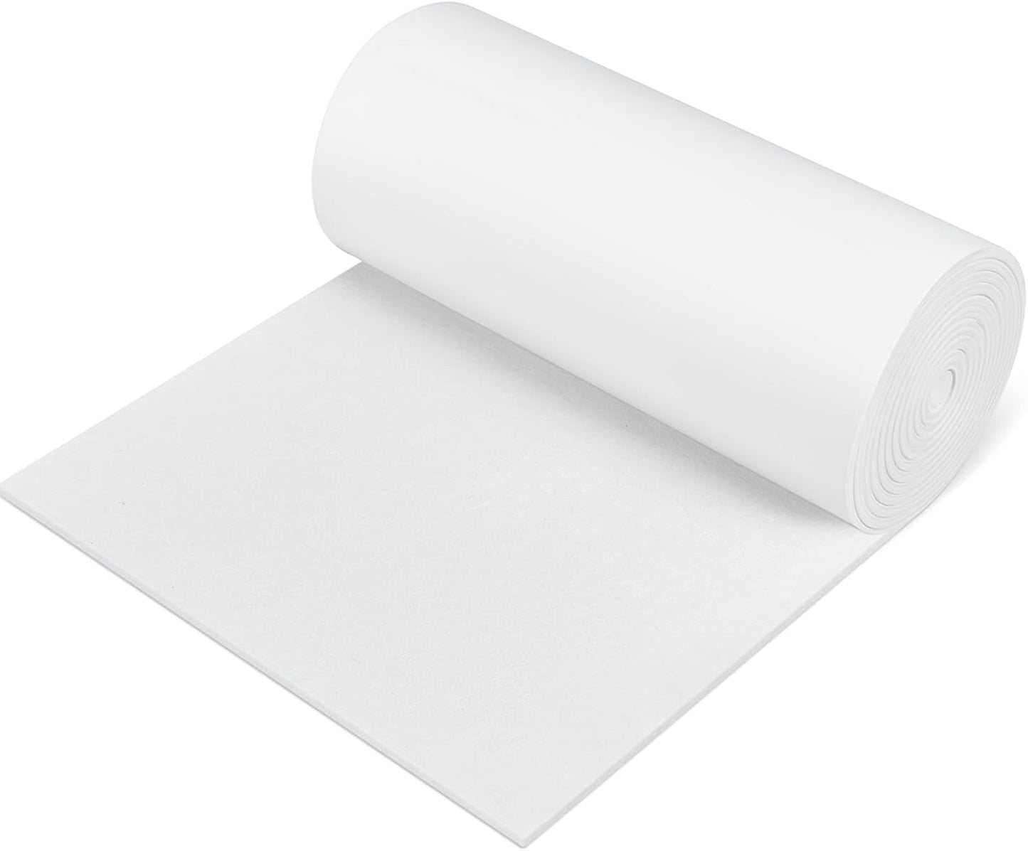 Fullhawl Large Felt Furniture Pads 8 x 60 Inch Non Slip Self Adhesive Heavy Duty Cuttable Strip Roll Felt Sheet Tape for Protecting Hardwood Floors Chair Wall, White