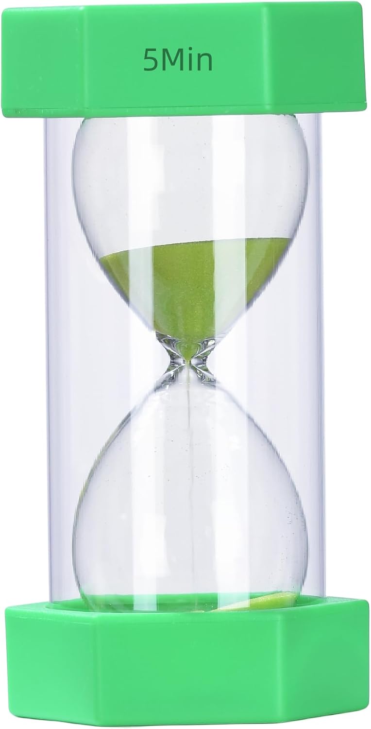 Colorful Sand Timers, Hourglass Sand Timers 5 Min Sandglass Timer with Protective Cover for Toothbrush Timer Games Classroom Home Office Cooking(Blue+5Min)