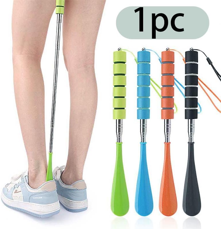 Telescoping Long Handle Shoe Horn, Stainless Steel Shoehorn, 1 Pack