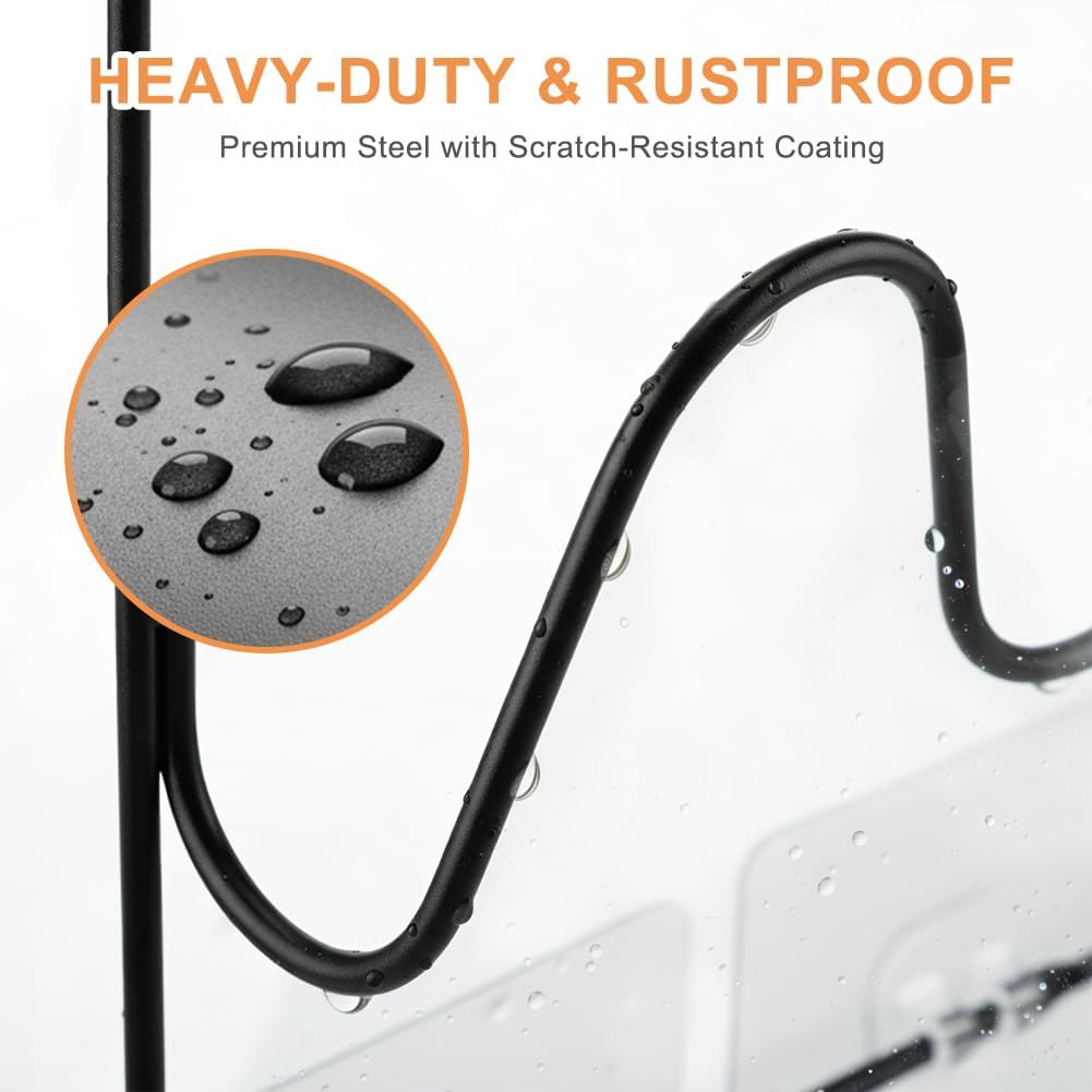 6-Tier Pot Lid Organizer Rack, 2 Pack 3-Slot Kitchen Pot Lid Holders | Rustproof Pan Lid Organizer for Cabinet Door and Wall, 6 Adhesive Hooks and 8 Screws Wall Anchors Set, 2 Installation Ways