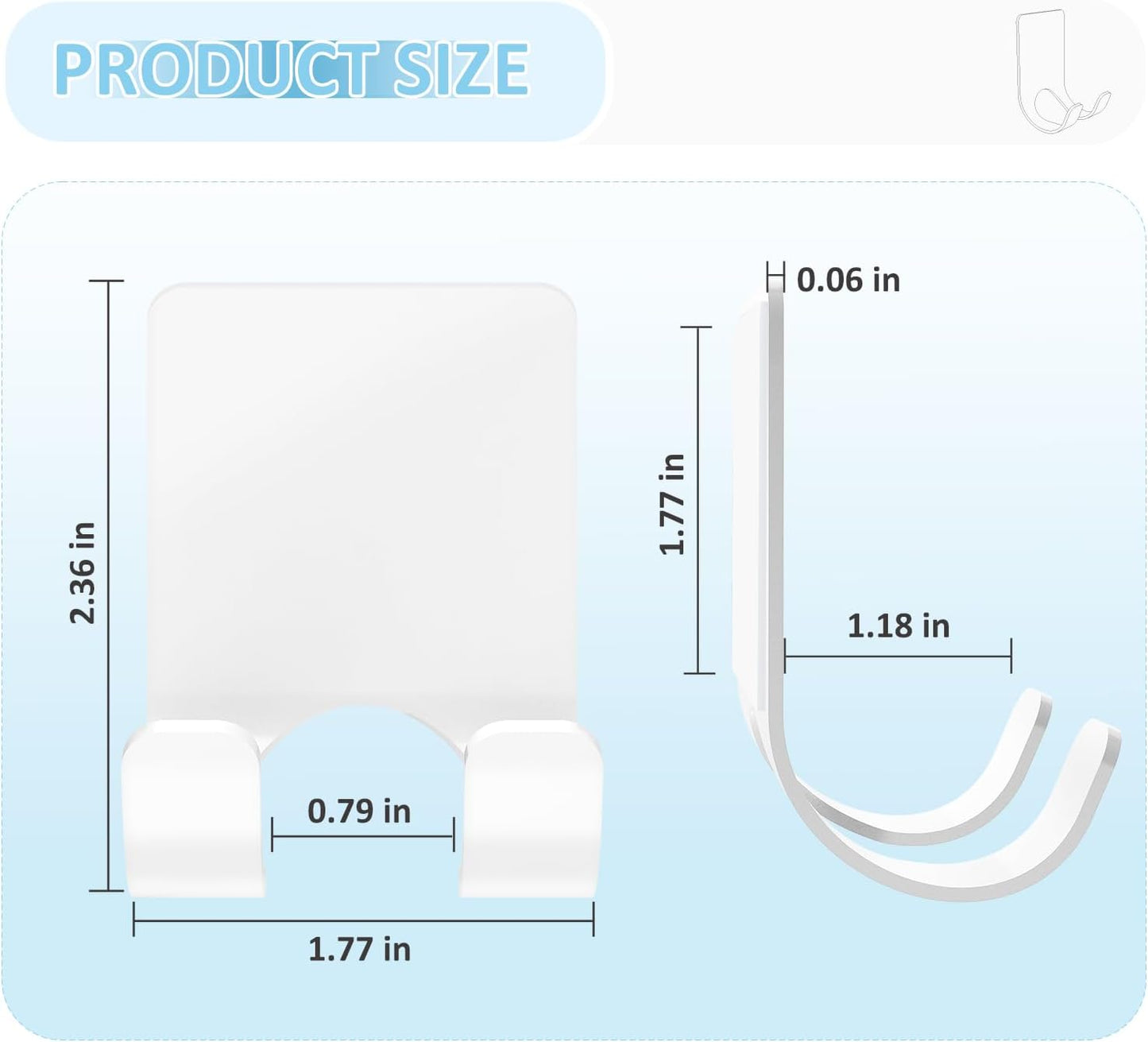 VIS'V Shower Wall Adhesive Razor Holder for His and Hers, Black, 2 Pcs | Metal Material, Compact Design, Peel and Stick, Fit for Smooth Flat Surfaces