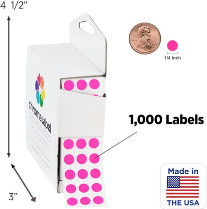 Dark Blue, Red & Yellow Dots, 1/4 Inch, 1000/Box Each Color | Writable Semi-Gloss Circle Labels in Dark Blue, Red and Yellow for Offices, Retail and Classrooms. Made in USA - Colors A