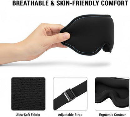3D Zero-Pressure Sleep Mask with Cooling Gel | 100% Blackout Eye Cover for Puffy Eyes, Migraines & Dry Eyes | Hot & Cold Therapy for Deep Sleep & Relaxation