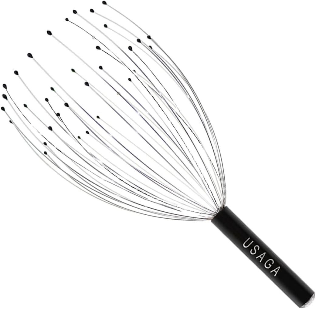 USAGA 36 Fingers Head Massager Scalp Massager Head Scratcher (Black)