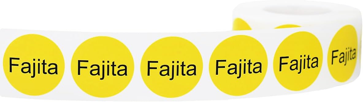 Yellow with Black Carnitas Circle Dot Adhesive Stickers, 1 Inch Round Labels, 500 Total Stickers