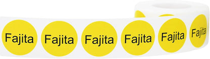 Yellow with Black Carnitas Circle Dot Adhesive Stickers, 1 Inch Round Labels, 500 Total Stickers