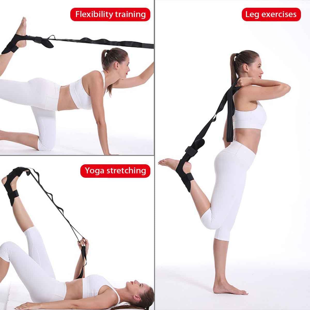 Stretching Strap with Loops and Detachable Foot,Fascia Stretcher,Foot and Calf Stretcher,Increasing Mobility,Foot Leg Stretch Strap for Yoga,Gymnastics,and Flexibility Training
