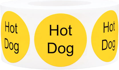 Yellow with Black Carnitas Circle Dot Adhesive Stickers, 1 Inch Round Labels, 500 Total Stickers