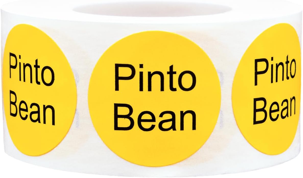 Yellow with Black Carnitas Circle Dot Adhesive Stickers, 1 Inch Round Labels, 500 Total Stickers