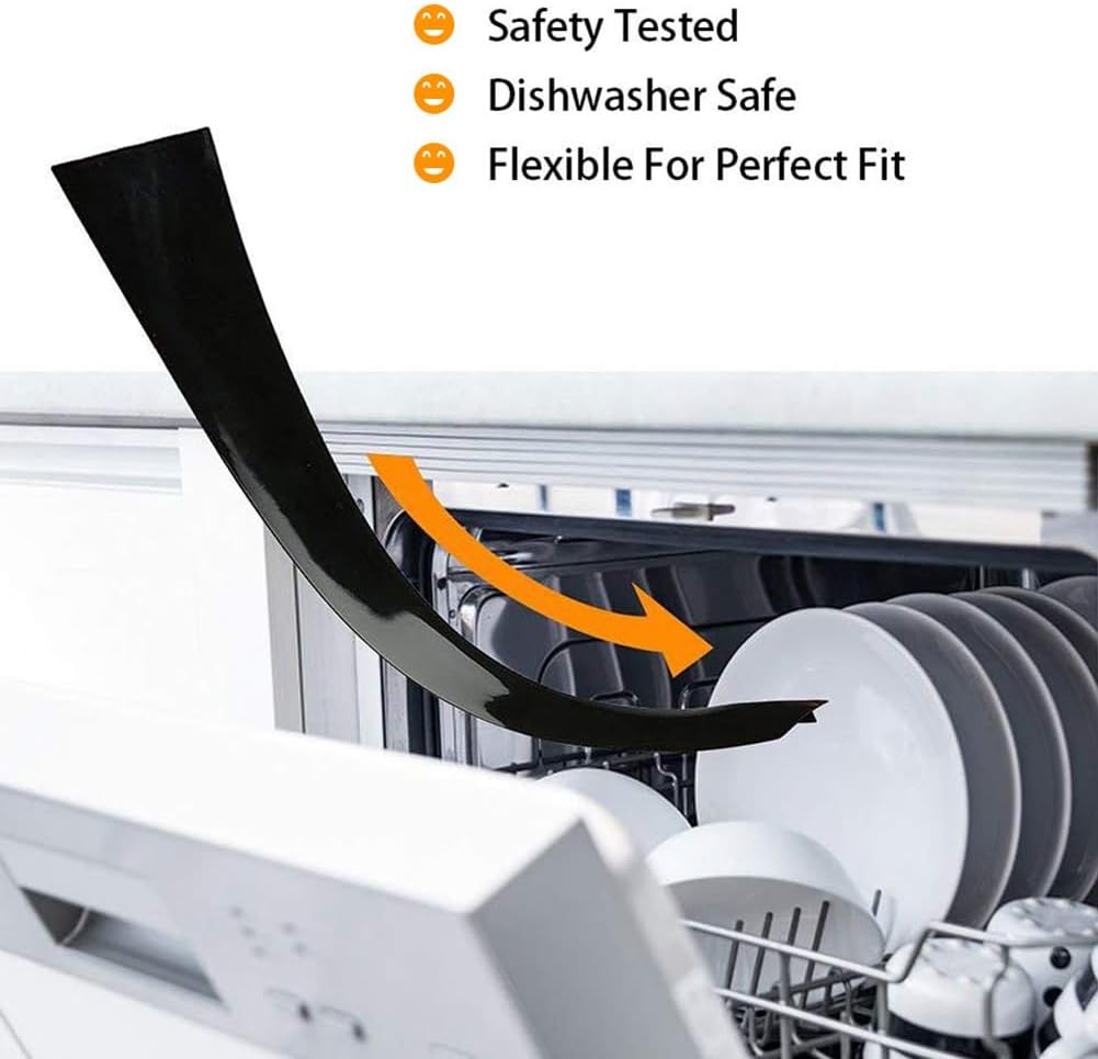 FLSEPAMB Silicone Stove Gap Covers, 2 Pack Heat Resistant Oven Gap Filler Seals Gaps with Anti-Slip Mirror Base, Stain Resistant Stove Counter Gap Cover Silicone Strips Between Stovetop and Counter
