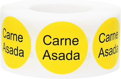 Yellow with Black Carnitas Circle Dot Adhesive Stickers, 1 Inch Round Labels, 500 Total Stickers