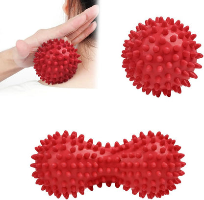 URAQT Spiky Massage Ball Set, 2 Pack Physical Therapy Massage Balls, Hard Lacrosse Ball & Spiky Massage Ball for Myofascial Release and Trigger Point Deep Tissue Massage (Purple)