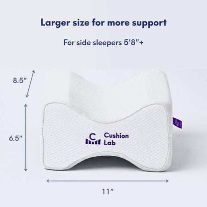 C CUSHION LAB Extra Support Orthopedic Knee Pillow for Side Sleepers - Healthy Alignment Leg Pillow for Sleeping - Hip, Pregnancy, Sciatica, & Back Pain Relief - Memory Foam Contour Wedge - Large Size