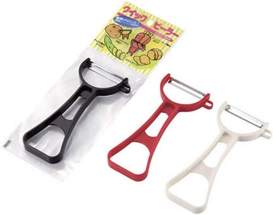 JapanBargain, 3-Pack Japanese Fruit and Vegetable Peelers, Y-Shaped Carbon Steel Blade Razor Sharp Peelers, Assorted Colors, Made in Japan, Ergonomic Handle, Dishwasher Safe Kitchen Tools
