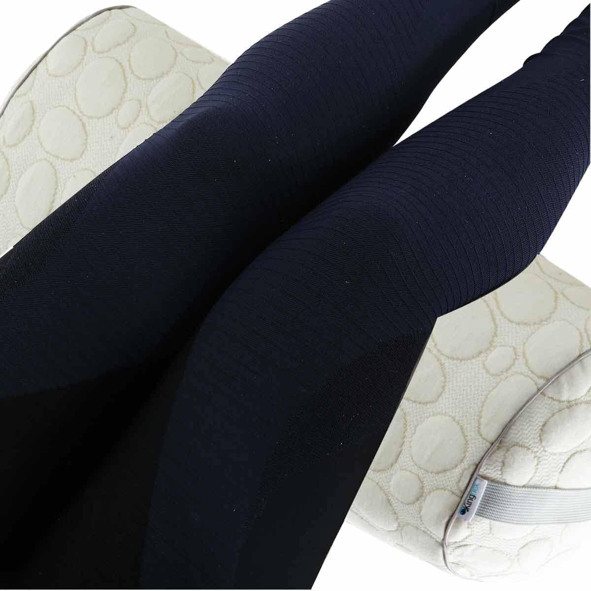 Kingnex Zipper Adjustable Under Knees Bolster Roll Pillow to Relief Lower Back Pain or Between Legs for Side Sleepers Shredded Latex Cylinder with Organic Cotton Cover 18x6