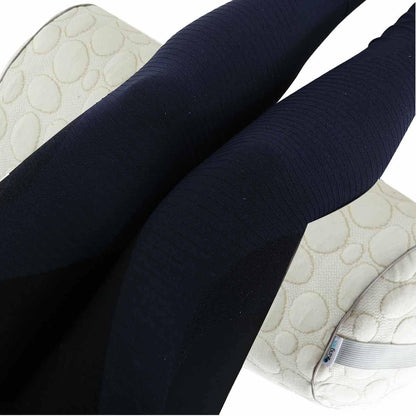 Kingnex Zipper Adjustable Under Knees Bolster Roll Pillow to Relief Lower Back Pain or Between Legs for Side Sleepers Shredded Latex Cylinder with Organic Cotton Cover 18x6
