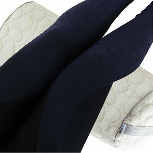 Kingnex Zipper Adjustable Under Knees Bolster Roll Pillow to Relief Lower Back Pain or Between Legs for Side Sleepers Shredded Latex Cylinder with Organic Cotton Cover 18x6