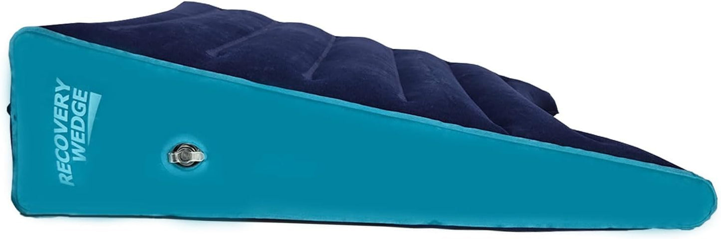 Leg Elevation Pillow by Recovery Wedge, Inflatable Wedge Pillow for Sleeping and Post-Surgical, Improve Circulation and Reduce Swelling, Speed Injury Recovery. (Large triangle)
