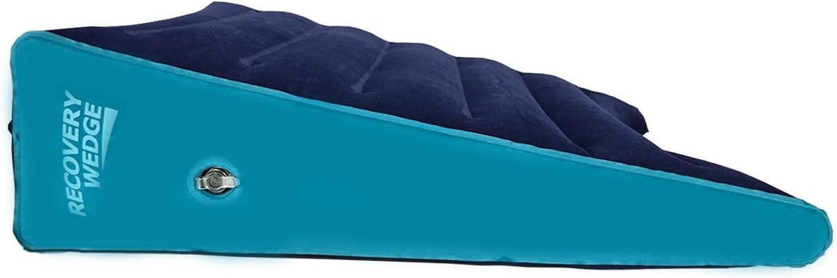Leg Elevation Pillow by Recovery Wedge, Inflatable Wedge Pillow for Sleeping and Post-Surgical, Improve Circulation and Reduce Swelling, Speed Injury Recovery. (Large triangle)